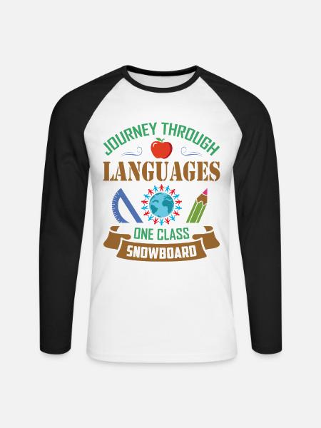 ESL-Lehrer ESL Unterricht - Unisex Baseballshirt langarm - Weiß/Schwarz