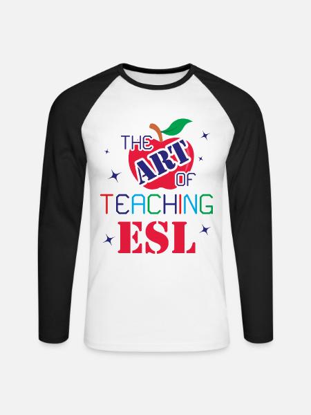 ESL-Lehrer ESL Unterricht - Unisex Baseballshirt langarm - Weiß/Schwarz