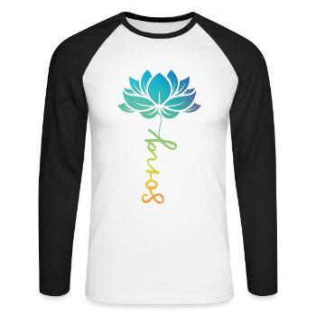 Catch Song Flower Losing Go And Deep - Unisex Long Sleeve Baseball T-Shirt - white/black - Front - Nik (191cm)