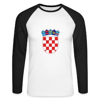 Das Leben Passiert Rakija Hilft - Unisex Baseballshirt langarm - Weiß/Schwarz - Vorne - Nik (191cm)