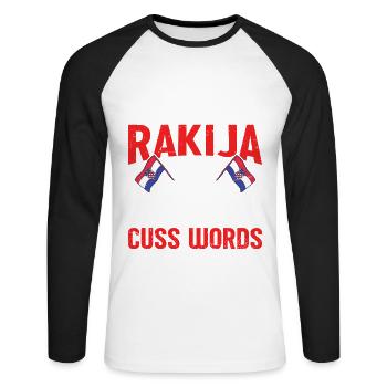 Ich Liebe Rakija Und Übermäßige Mengen An - Unisex Baseballshirt langarm - Weiß/Schwarz - Vorne - Nik (191cm)