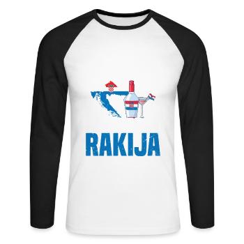 Can't get out of bed for help - Unisex Long Sleeve Baseball T-Shirt - white/black - Front - Nik (191cm)