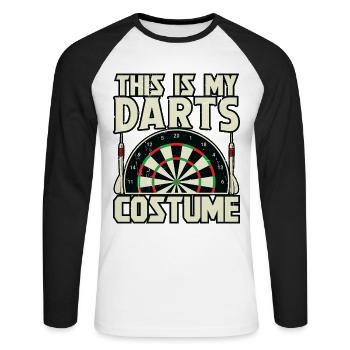 Dart Dartspieler Dartspiel Herren - Unisex Baseballshirt langarm - Weiß/Schwarz - Vorne - Nik (191cm)