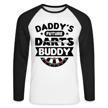 Dart Dartspieler Dartspiel Herren - Unisex Baseballshirt langarm - Weiß/Schwarz - Vorne - Nik (191cm)