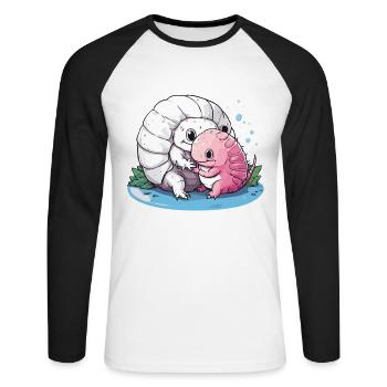 Alle Coolen Leute Züchten Winzige Dinosaurier - Unisex Baseballshirt langarm - Weiß/Schwarz - Vorne - Nik (191cm)