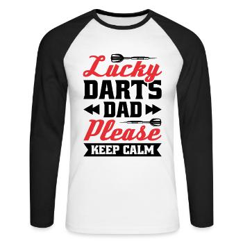 Dart Dartspieler Dartspiel Herren - Unisex Baseballshirt langarm - Weiß/Schwarz - Vorne - Nik (191cm)