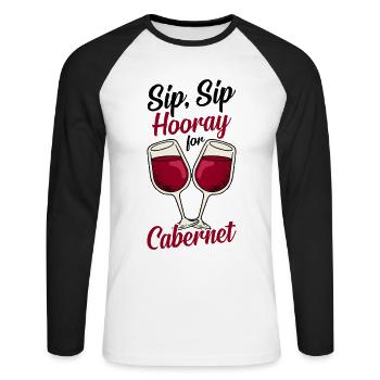 Vin Vin Rouge - T-shirt baseball manches longues Homme - blanc/noir - Devant - Nik (191cm)