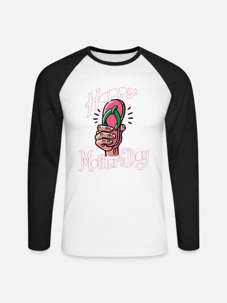 Happy Mother's Day - Unisex Long Sleeve Baseball T-Shirt - white/black