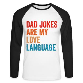 Geschenke Zum Vatertag Für Papa - Unisex Baseballshirt langarm - Weiß/Schwarz - Vorne - Nik (191cm)