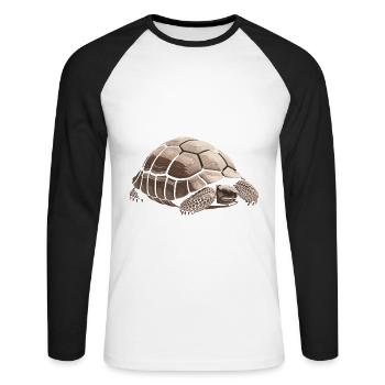 Certains meilleurs amis ne disent jamais un mot, Sulcata - T-shirt baseball manches longues Homme - blanc/noir - Devant - Nik (191cm)