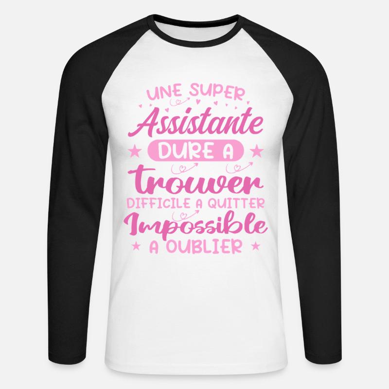 Ein Super Assistant - Assistent Geschenk - Unisex Baseballshirt langarm - Weiß/Schwarz