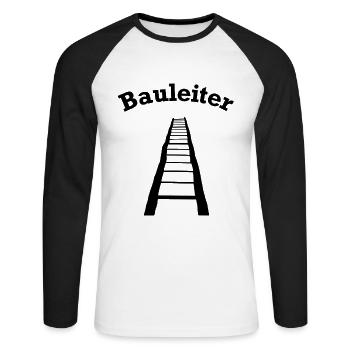 Superviseur de construction drôle Accessoires de chantier - T-shirt baseball manches longues Homme - blanc/noir - Devant - Nik (191cm)