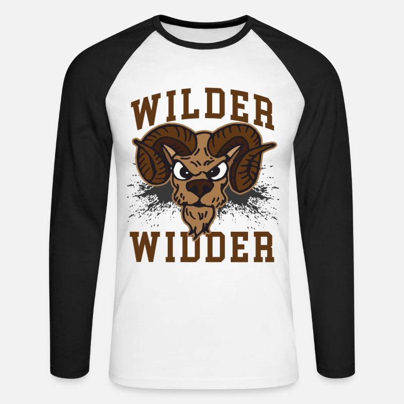 WILDER WIDDER - Unisex Baseballshirt langarm - Weiß/Schwarz