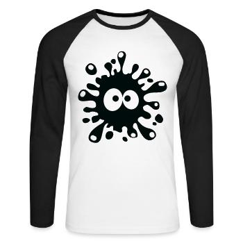 Look - Unisex Long Sleeve Baseball T-Shirt - white/black - Front - Nik (191cm)