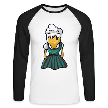 Beer dirndl beer tent - Unisex Long Sleeve Baseball T-Shirt - white/black - Front - Nik (191cm)
