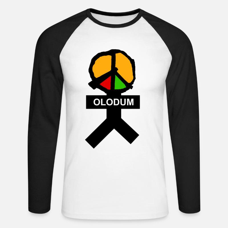 OLODUM - Unisex Baseballshirt langarm - Weiß/Schwarz
