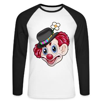 Happy Clown Carnival - Unisex Long Sleeve Baseball T-Shirt - white/black - Front - Nik (191cm)