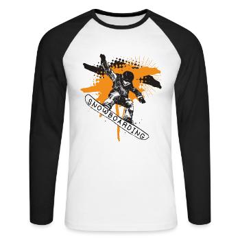 Surf des neiges - T-shirt baseball manches longues Homme - blanc/noir - Devant - Nik (191cm)