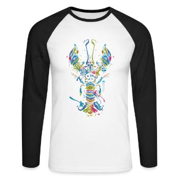 Signe du zodiaque anniversaire Zodiac cadeau - T-shirt baseball manches longues Homme - blanc/noir - Devant - Nik (191cm)
