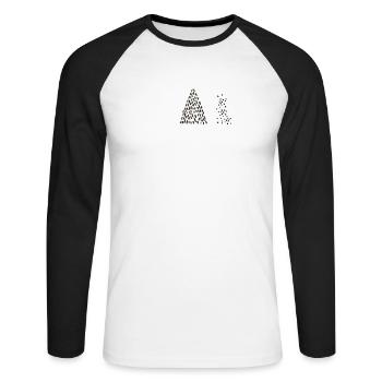 Joyeux Noël Noël Tannenbaum Avent - T-shirt baseball manches longues Homme - blanc/noir - Devant - Nik (191cm)