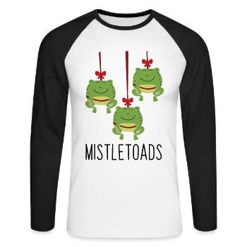 Mistletoads - Unisex Baseballshirt langarm - Weiß/Schwarz - Vorne - Nik (191cm)