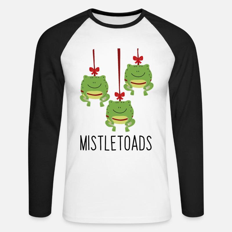 Mistletoads - Unisex Long Sleeve Baseball T-Shirt - white/black