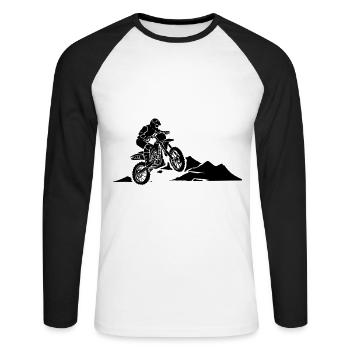 Motocross - Unisex Long Sleeve Baseball T-Shirt - white/black - Front - Nik (191cm)