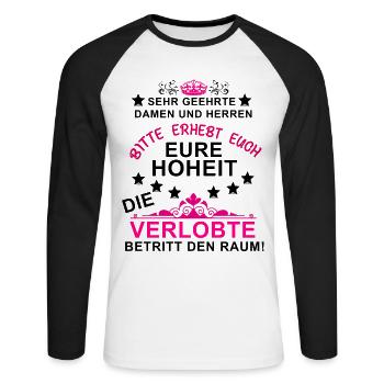 Fiancée - T-shirt baseball manches longues Homme - blanc/noir - Devant - Nik (191cm)