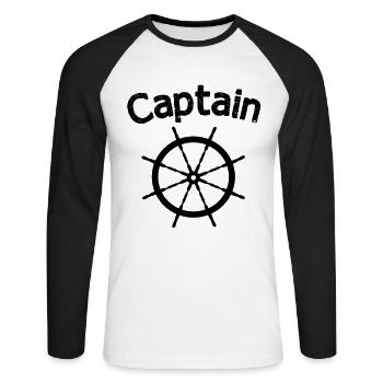 Wassersport Bootbesitzer Geschenkidee Shirt Segel - Unisex Baseballshirt langarm - Weiß/Schwarz - Vorne - Nik (191cm)