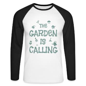 Chemise de cadeau nature travail de jardin - T-shirt baseball manches longues Homme - blanc/noir - Devant - Nik (191cm)