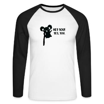 Koala - Unisex Baseballshirt langarm - Weiß/Schwarz - Vorne - Nik (191cm)