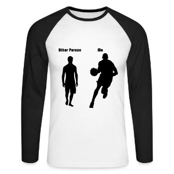 Basketballer jersey sports ball sport gift - Unisex Long Sleeve Baseball T-Shirt - white/black - Front - Nik (191cm)