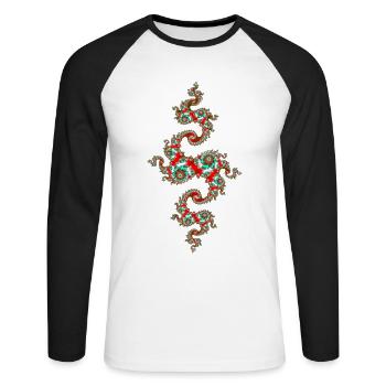 Julia Fraktal - Unisex Long Sleeve Baseball T-Shirt - white/black - Front - Nik (191cm)