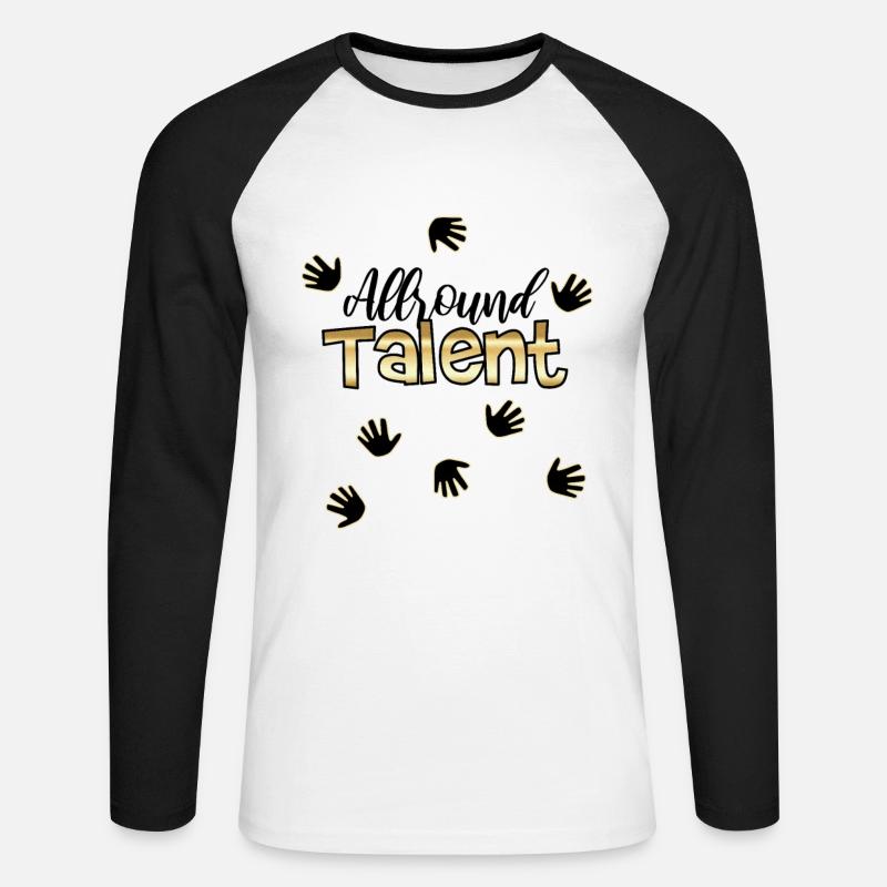 cooles Allroundtalent Allrounder Mutter Geschenk - Unisex Baseballshirt langarm - Weiß/Schwarz