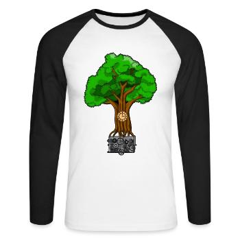 TREE O CLOCK ROOTS OF TIME THE ROOTS OF TIME - Unisex Long Sleeve Baseball T-Shirt - white/black - Front - Nik (191cm)