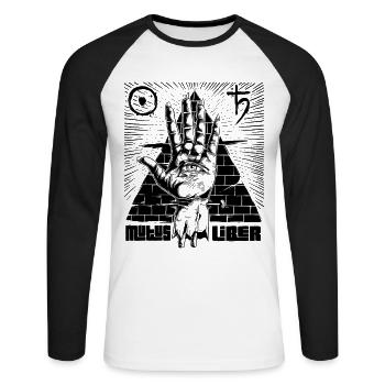Alchemy Hand B - Unisex Long Sleeve Baseball T-Shirt - white/black - Front - Nik (191cm)