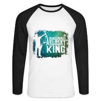 Roi archer - T-shirt baseball manches longues Homme - blanc/noir - Devant - Nik (191cm)