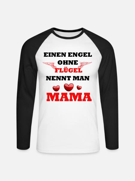 Mama Spruch Design - Unisex Baseballshirt langarm - Weiß/Schwarz