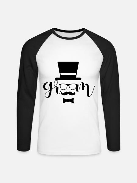 Jungesellenabschied JGA Geschenk Team Bräutigam - Unisex Baseballshirt langarm - Weiß/Schwarz