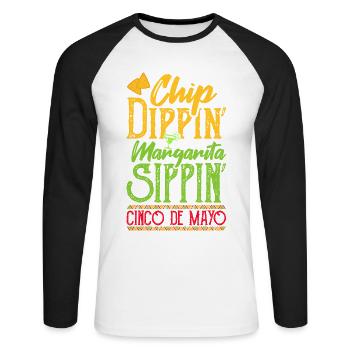 Cinco De Mayo Magarita Trinken Sombrero Geschenk - Unisex Baseballshirt langarm - Weiß/Schwarz - Vorne - Nik (191cm)