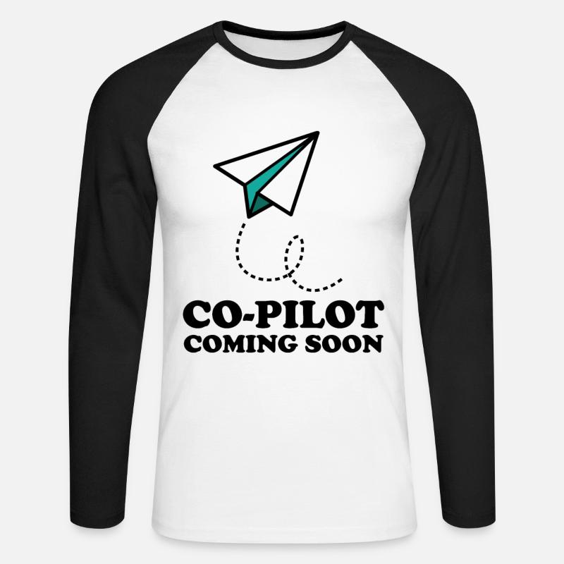 Pilot - Co-Pilot Coming Soon - Unisex Baseballshirt langarm - Weiß/Schwarz