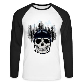 Bergsteiger Mountains Berge Sportler Natur Alpen - Unisex Baseballshirt langarm - Weiß/Schwarz - Vorne - Nik (191cm)
