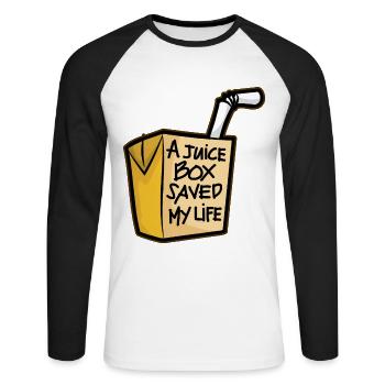 Saft Päckchen Trinkpäckchen Diabetes Diabetiker - Unisex Baseballshirt langarm - Weiß/Schwarz - Vorne - Nik (191cm)