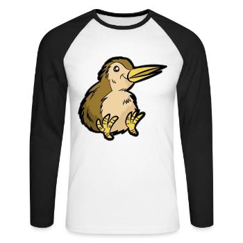 New Zealand New Zealand Kiwi New Zealand Gift - Unisex Long Sleeve Baseball T-Shirt - white/black - Front - Nik (191cm)