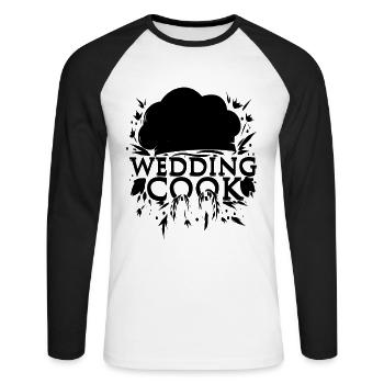 Hochzeit Koch - Unisex Baseballshirt langarm - Weiß/Schwarz - Vorne - Nik (191cm)
