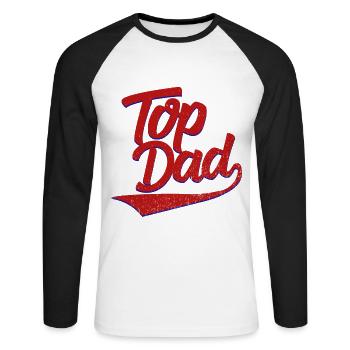 Fête des pères Fête des pères Fête des pères Fête des pères - T-shirt baseball manches longues Homme - blanc/noir - Devant - Nik (191cm)