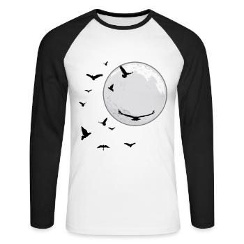 Astronomie nocturnes lune cadeau de l'espace - T-shirt baseball manches longues Homme - blanc/noir - Devant - Nik (191cm)
