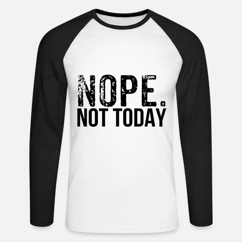 Nope - Unisex Long Sleeve Baseball T-Shirt - white/black