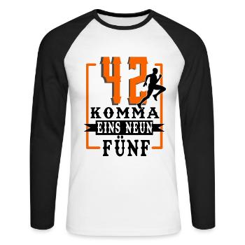 Marathon - T-shirt baseball manches longues Homme - blanc/noir - Devant - Nik (191cm)