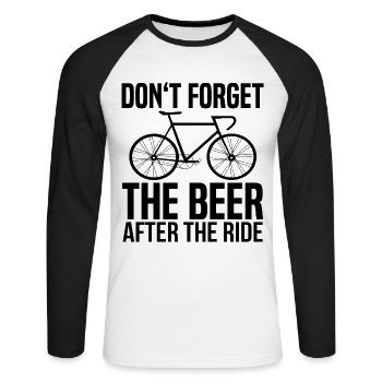 Rennrad - Unisex Baseballshirt langarm - Weiß/Schwarz - Vorne - Nik (191cm)